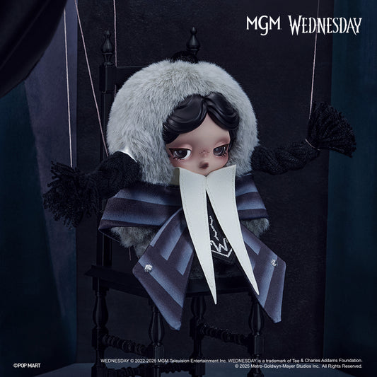 POP MART Skullpanda MGM WEDNESDAY Vinly Plush Doll（100% Authentic）